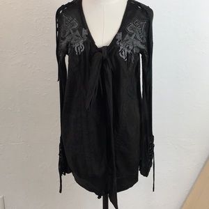 Salvage open stain wash cardigan